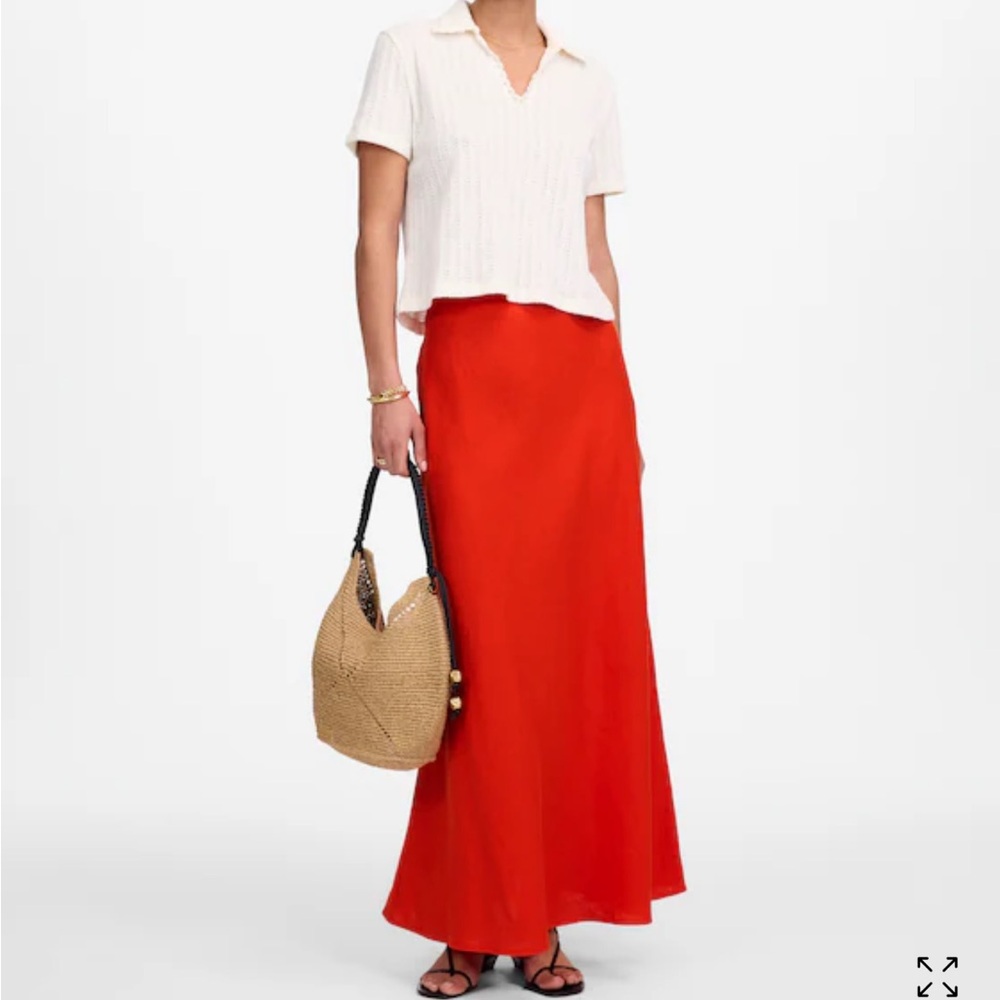 Elegant Red Maxi Skirt